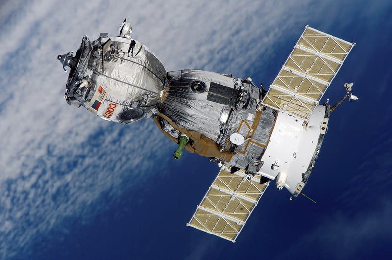 Futuristic spaceship in outer space